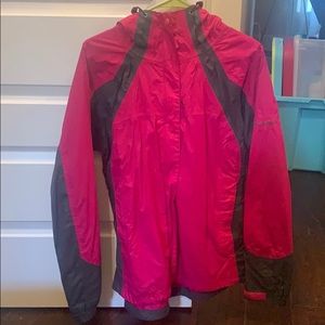 Pink Columbia hooded Rainjacket